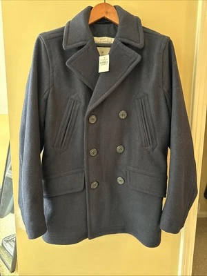 Abrigo de mujer vintage Abercrombie & Fitch Pea talla M azul marino Foto 1 de 2