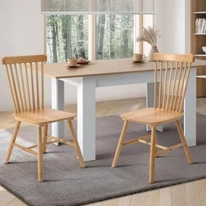 Dining Chair Set of 2 Minimalist Vertical Accent Chair Wooden Home Dining Room - Picture 1 of 9