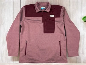 Magellan Herren mittelgroßer burgunderfarbener Pullover Fleece halber Reißverschluss feuchtigkeitsableitend Fischausrüstung - Bild 1 von 8
