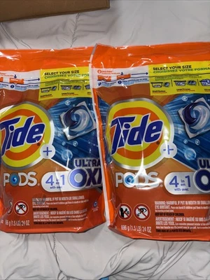 Tide Pods 4-in-1 Ultra Oxi Laundry Detergent 2 Bags 52 Loads Sealed - Image 1 of 3