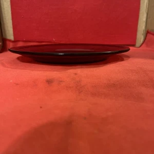 Vintage Anchor Hocking Ruby Red Glass Salad Plates 7.75” Set Of 4. - Picture 1 of 10