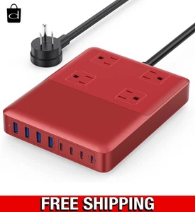 Station de Charge USB C 12 en 1 105W GaN Chargeur Rapide, Bande d'Alimentation, Cordon 5ft - Photo 1 sur 5