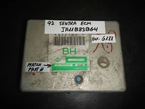 92 NISSAN SENTRA 1.6-L ECM # JA11B83BG4 MATCH PART # SEE PIC' (BOX-6181 ))/ - Picture 1 of 3