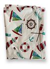 Rockhill Home Fabric Tablecloth, Nautical Sailboats, Water Resistant, 70” X 52”