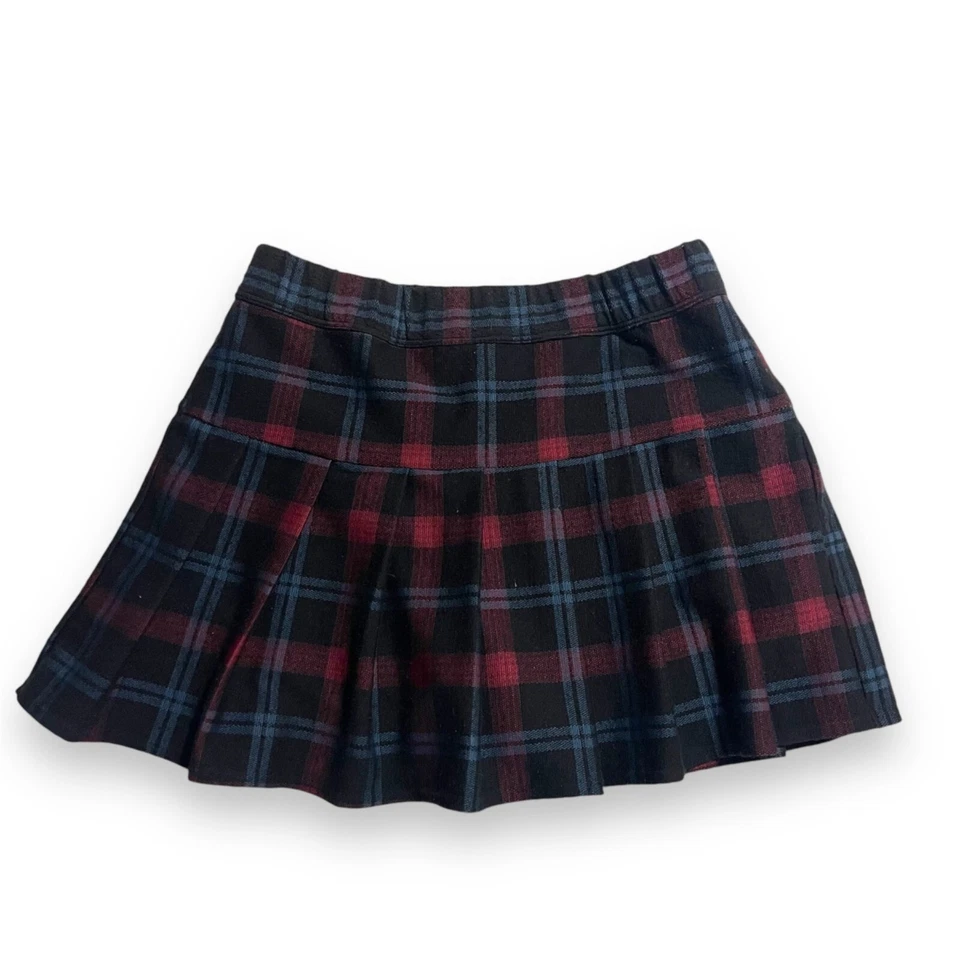 Falda plisada a cuadros Abercrombie niños niñas 11/12 roja y negra mezcla de algodón Foto 1 de 4