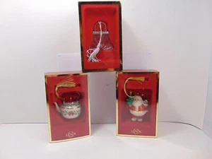 LOT, LENOX SANTA CLAUS BOX / HOLIDAY TEA KETTLE / PAVE JEWEL HANDBAG, ORNAMENTS - Picture 1 of 6