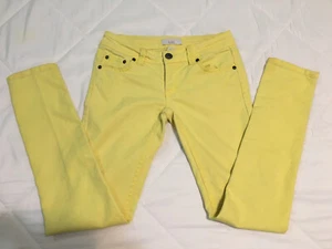 Aeropostale Lola Cropped Bright Yellow Denim Jeans Jegging Size 3 - Picture 1 of 7