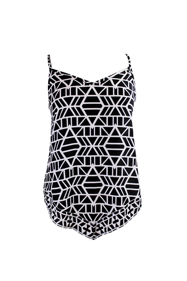 Inc International Concepts Black Printed Handkerchief-hem Tank Top 0