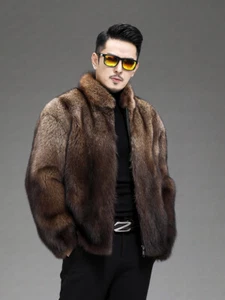 Abrigo de moda de visón para hombre Chaqueta de piel de visón integral Informal Prendas exteriores cálidas Prendas para el torso - Imagen 1 de 23