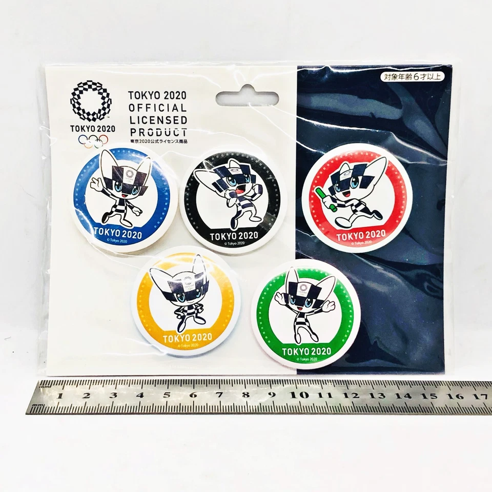 Olympics Tokyo 2020 a Set of 5 Can Badges Olympic Mascot Miraitowa RARE Limited