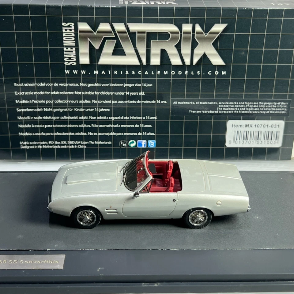 1/43 Matrix Fiat Ghia 450 SS Convertible Silver MX10701-031 - Image 1 of 1