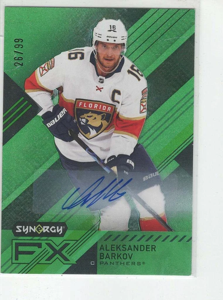2021-22 UD SYNERGY ALEKSANDER BARKOV SYNERGY FX GREEN #'D 26/99 FLORIDA
