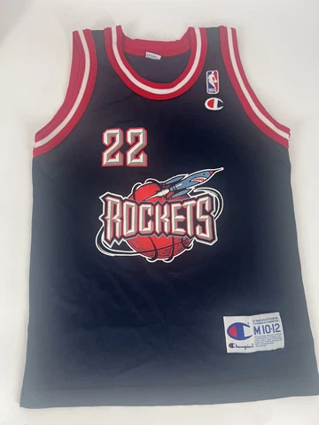 VINTAGE CHAMPION NBA HOUSTON ROCKETS DREXLER #22 JERSEY YOUTH SIZE 10-12 Cover