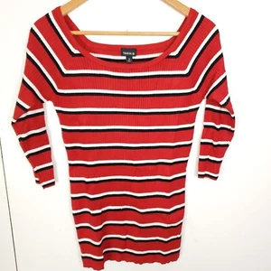 Torrid Pullover Damen 0 Größe XL gestreift Rundhals gerippt Halbarm Freizeit - Bild 1 von 8