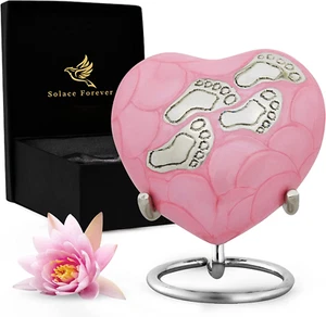 Small Heart Urn for Baby Ashes - Pink Heart Cremation Urn for Baby Girl - Small - Picture 1 of 7