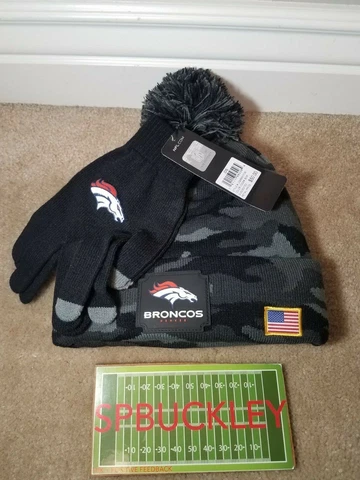 NFL STS SALUTE TO SERVICE DENVER BRONCOS BEANIE / GLOVES ONE SIZE ADULT CAMO BCM Cover