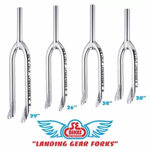 SE Bikes BMX Bicycle Landing Gear 1 1/8th Threadless Fork Chrome Plated 4 Sizes - Picture 1 of 7