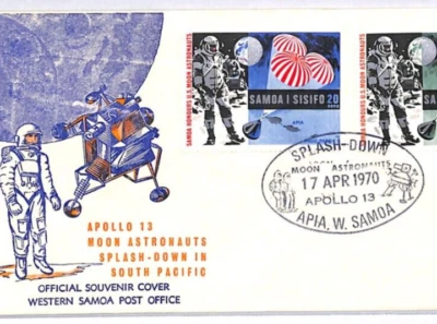 WESTERN SAMOA Space FDC 1970 *APOLLO 13* SPLASH-DOWN Set {samwells-covers}YS295 Foto 1 de 4