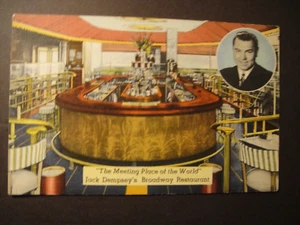 ADVERTISING POSTCARD USA HEAVYWEIGHT BOXER JACK DEMPSEY BROADWAY RESTAURANT NY - Picture 1 of 2