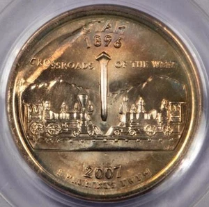 2007 D PCGS MS66 Double Struck Broadstruck Type 1 Blank Utah Quarter Mint Error - Picture 1 of 4