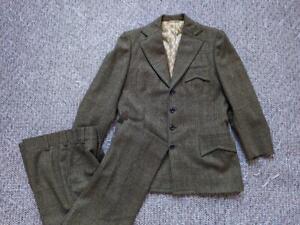 Vintage BESPOKE Anzug IRISCHER TWEED dicke Wolle 38S 32x30 maßgeschneidert 2 STCK. Donegal HART