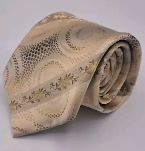Daniel Milano 1956 100% Silk Necktie Hand Made in Italy. Cream-Tan Color 60" - Picture 1 of 10