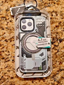 New YoungKit MagSafe 360 Ring Stand Cyberpunk iPhone 15 Pro Max Case White - Picture 1 of 3