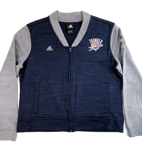 Adidas OKC Oklahoma City Thunder Youth XL Full Zip Blue NBA Basketball Jacket ๐ Cover