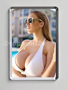 New, Quality Fridge Magnet, Sexy Glamour Model, Big Boobs, Huge Cleavage - Picture 1 of 2