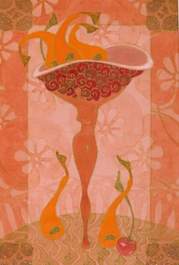 Original vintage watercolor in Art Deco style by MYSSAK HELENA - Picture 1 of 1