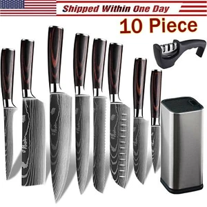 Juego De Cuchillos Micro Dentados Para Carnes Con Hojas De Acero Inoxidable 10ps - Picture 1 of 49