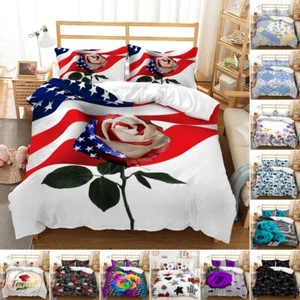 Elegant Rose Lady Bedding Set 2/3 PCS Quilt Duvet Cover Dorm Single Double King - Picture 1 of 27