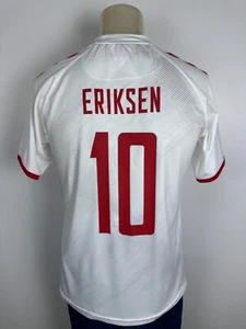 DENMARK 2022 2023 AWAY FOOTBALL SHIRT SOCCER JERSEY #10 ERIKSEN Size M MENS - Picture 1 of 12