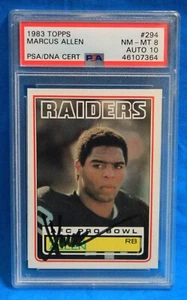 1983 TOPPS # 294 Marcus Allen RC PSA 8 NM-MT # 46107364  PSA/DNA CERT AUTO 10 !! - Picture 1 of 2