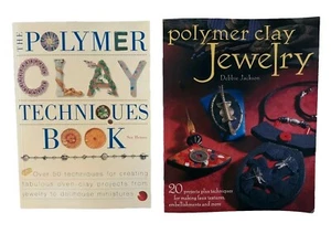 Lot of 2 Hobbies The Polymer Clay Techniques Book & Polymer Clay Jewelry Vintage - Picture 1 of 11