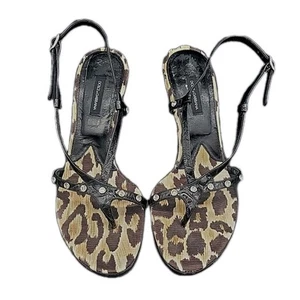 Dolce Gabbana Strappy Sandals Size 36 High Heel Leopard 5.5 US Party Ankle Strap - Picture 1 of 7