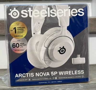 SteelSeries - Arctis Nova 5 Wireless Gaming Headset for PC, PS5, and PS4 - White - Image 1 of 3