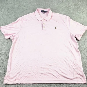 Polo Ralph Lauren Shirt Mens XXL Pink Classic Fit Short Sleeve Pony Cotton  - Picture 1 of 8