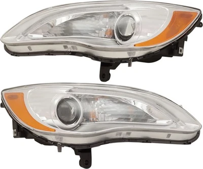 For 11-14 200 Front Halogen Headlight Headlamp Chrome Interior w/Bulb SET PAIR Foto 1 de 4