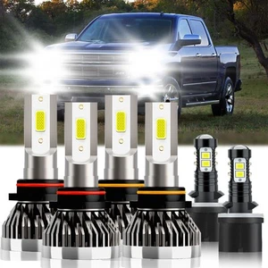 For Chevy Silverado 1500 1999-2002 LED Headlights High-Low Beam+Fog Light Bulb - Picture 1 of 11