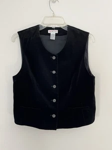 TALBOTS Vintage schwarze Samtweste, Knopfleiste, Reitstil, Größe 6 - Bild 1 von 6