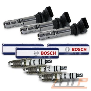 3x ZÜNDSPULE +3x BOSCH ZÜNDKERZE FÜR SEAT IBIZA SKODA FABIA RAPID VW POLO 6R 1.2 - Bild 1 von 8