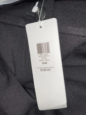 NEW $248 Eileen Fisher Black Skinny Jeans in Viscose Stretch Pointe - 16W - Image 1 of 3