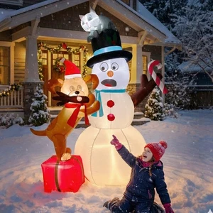 Muñeco de nieve inflable de Navidad de 6 pies decoración al aire libre, muñeco de nieve inflable de Navidad... - Imagen 1 de 9