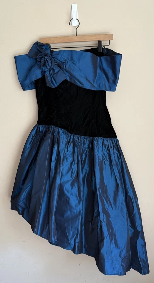 Vestido Jessica McClintock Gunne Sax Vintage Baile de graduación Glam Rock Terciopelo Para Mujer Talla XS Foto 1 de 4