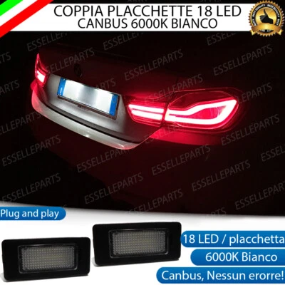 COPPIA PLACCHETTE LED LUCI TARGA 18 LED BMW X6 F16 6000K NO ERROR - Immagine 1 di 3