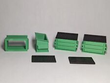 (5) - Green Garbage Trash Dumpster w/Lid Scale Toy Diorama Accessory 1:64 Set