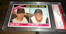 1966 OPC O-PEE-CHEE #123 PITTSBURGH PIRATES BORK/MAY ROOKIE STARS NM MINT PSA 8