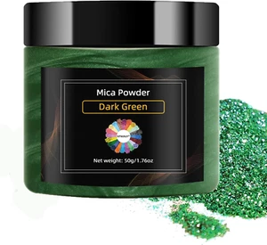 Dark Green Mica Powder, Natural Shimmer Mica Powder for Epoxy Resin/Candle/Soap/ - Picture 1 of 12