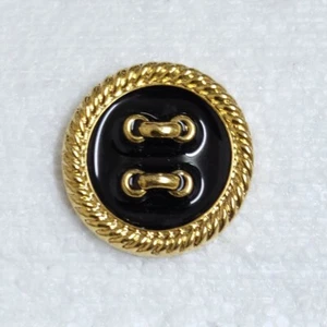 Chunky Designer Coat Button 28mm Shank Black Gold Jacket Fashion Sewing Crafts - Picture 1 of 7